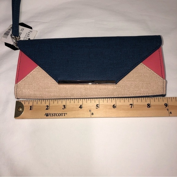 RFID Blocking Wristlet Wallet Clutch Blue Pink Beige NEW Color Block VanHeusen - Picture 4 of 7